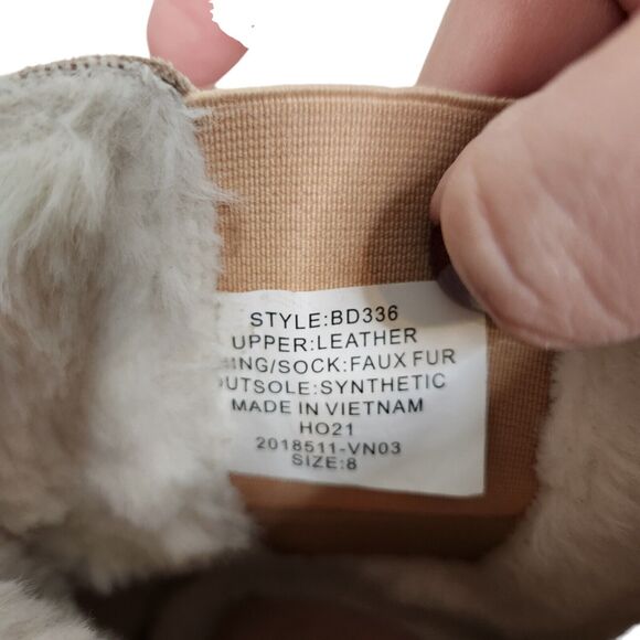 J. CREW Boots Womens 8 Bronze Clay Cream Suede Faux-fur Lined Chelsea Clog Cabin - Picture 6 of 7